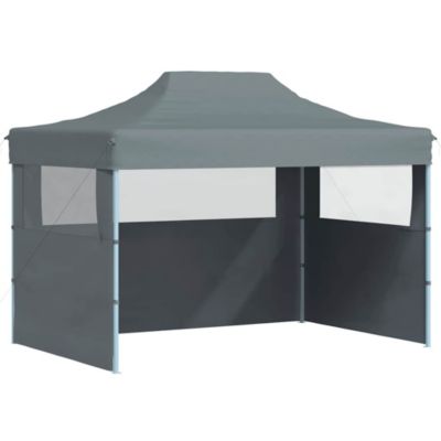 Professional Folding Party Tent with 3 Sidewalls 9.8'x13.1' Steel Anthracite