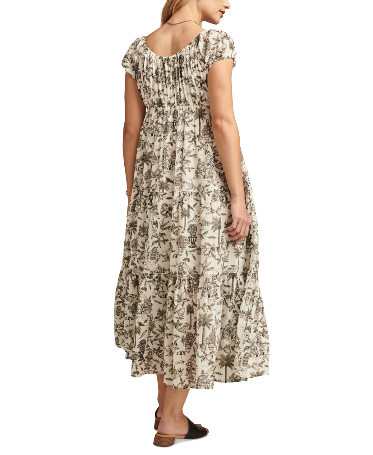 Lucky Brand Women's Utility Cinched-Waist Parachute Midi Dress