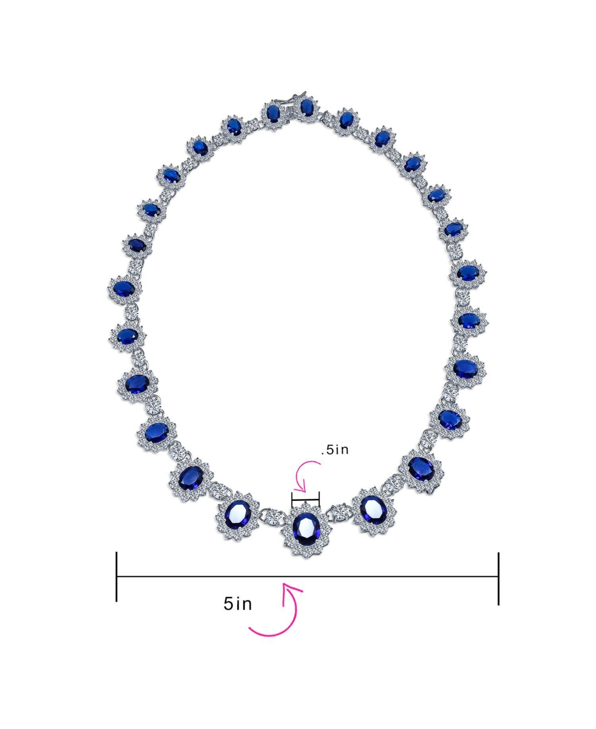 Bling Jewelry Antique Style Fashion Oval Crown Halo Cz Cubic Zirconia Statement Collar Necklace For Women