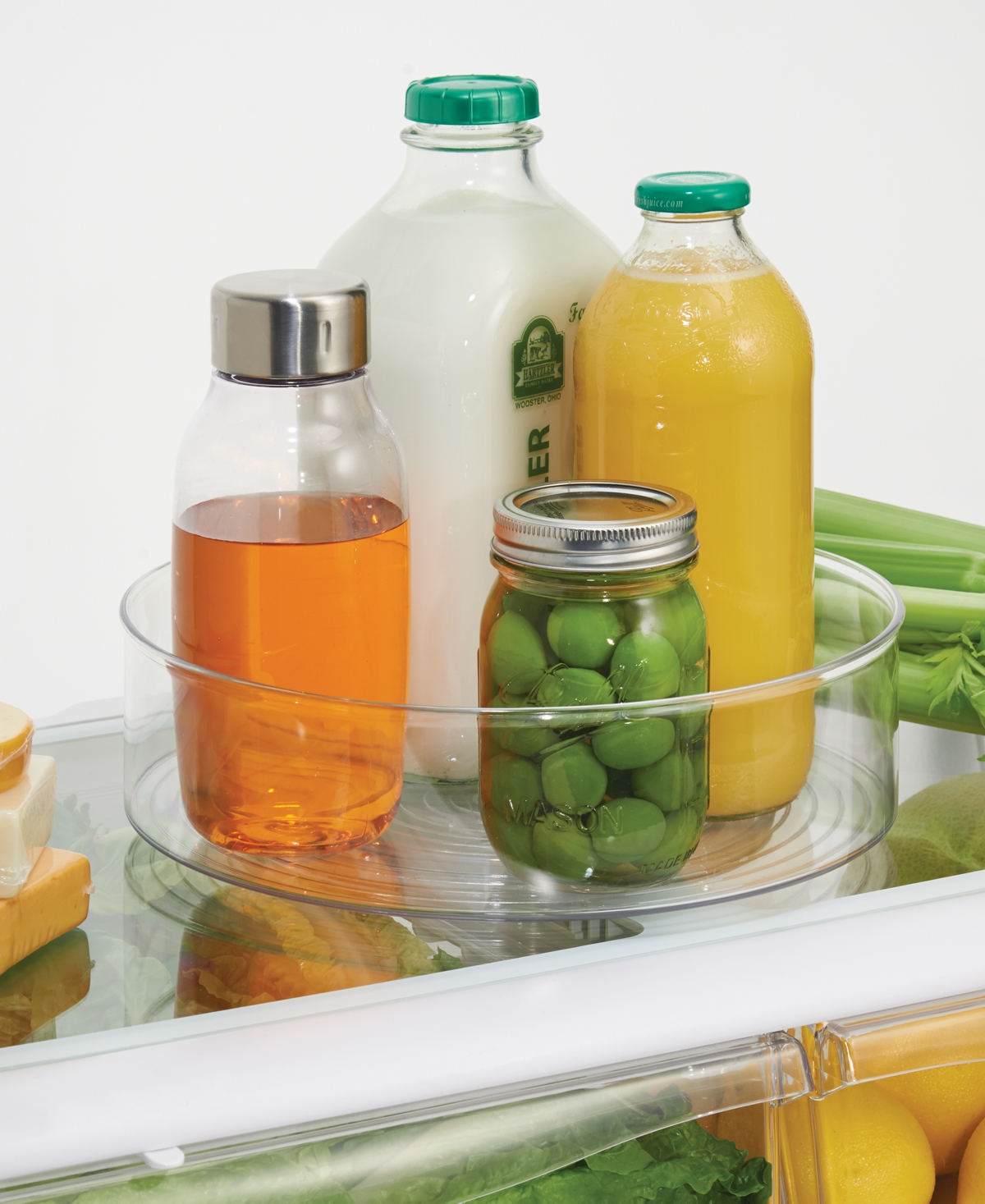 iDesign Plastic Lazy Susan Turntable Organizer, Pantry, Bathroom, General Storage and More, The Linus Collection-9,- Clear
