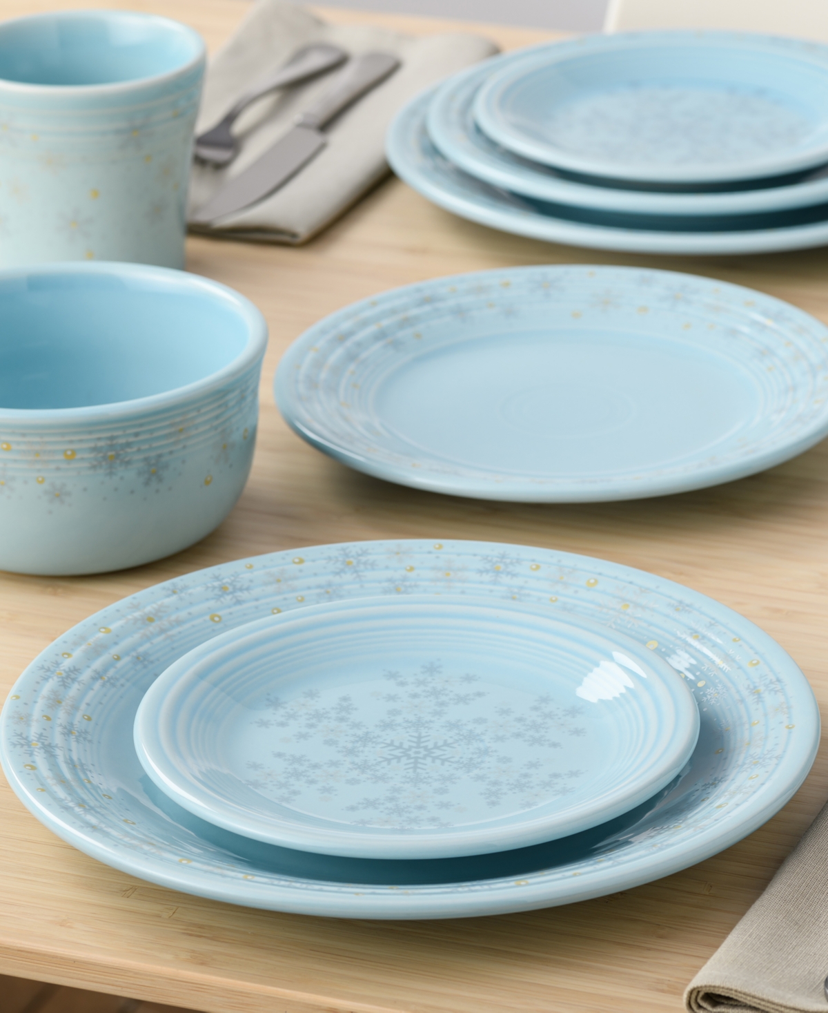 Fiesta Sky Snowflake Classic Dinner Plate, Exclusively At Macy's In Open Blue