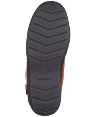 Men's Water Repellent Microsuede Carter Boater Moccasin Slipper with Memory Foam 