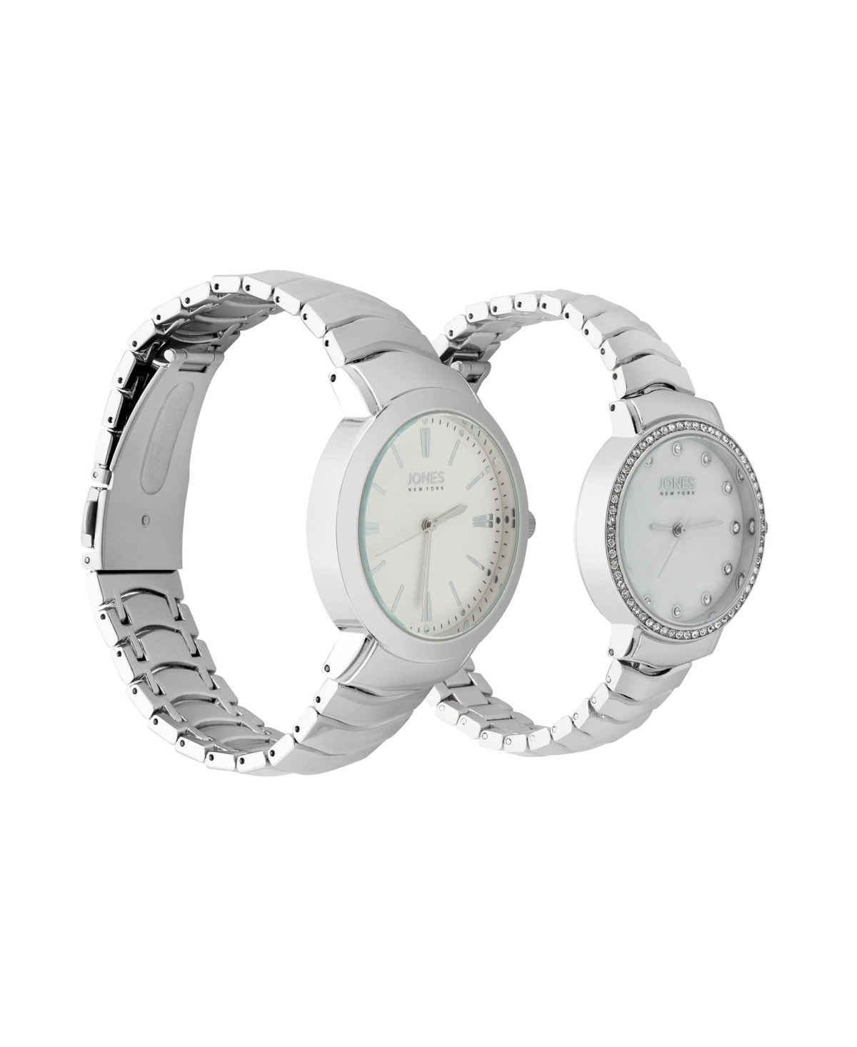 Jones New York Men And Women's Quartz Silver Alloy Watch 34mm And 30mm In Silver