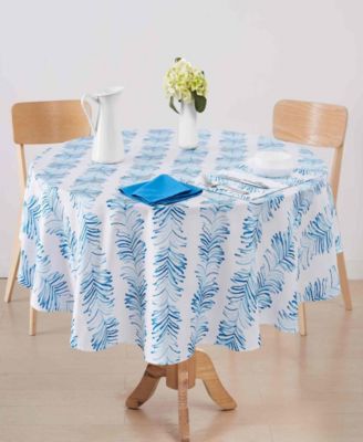 Seagrass Stripe Water-Resistant Indoor and Outdoor Tablecloth, 70" Round