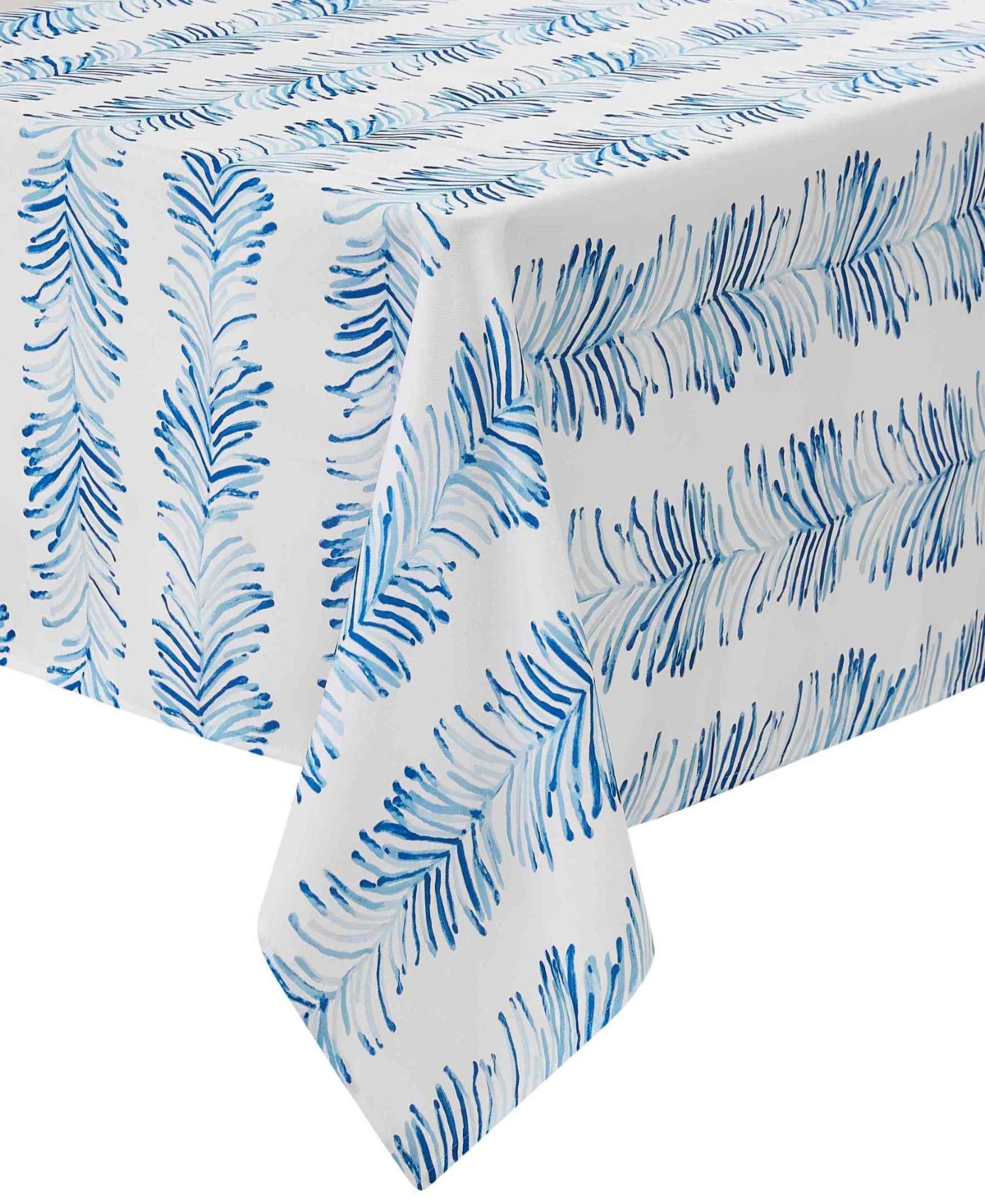 Avanti Seagrass Stripe Water-resistant Indoor And Outdoor Tablecloth, 60" X 84" Rectangle In Blue