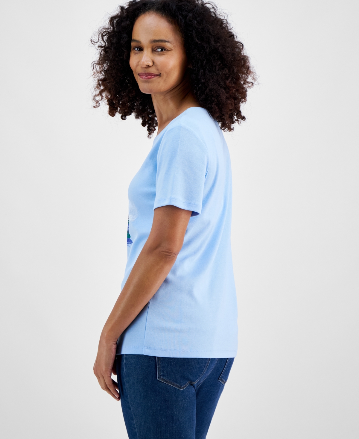 Holiday Lane Women's Sailboat Spirit Tee, Created for Macy's