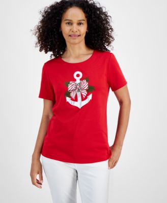 Holiday Lane - Women's  Anchor Crewneck Tee,