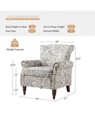 Avelina Wooden Armchair with Nailhead Trim