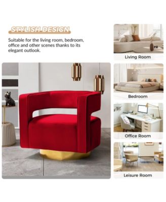 Carisa Contemporary Swivel 29.5" W Barrel Chair with Metal Base