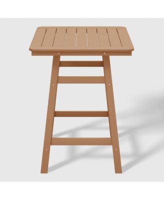 5 PC HDPE Outdoor Patio Dining Bar Table Set and Counter High Stools