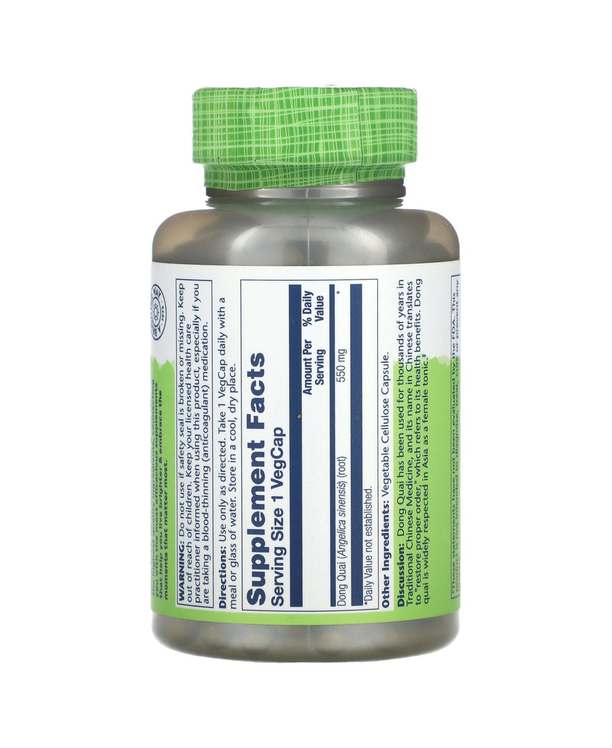 Solaray True Herbs Dong Quai 550 mg - 180 VegCaps