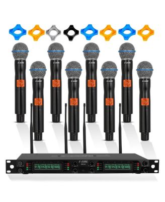 5 Core Wireless Microphones 8 Channel Dynamic Karaoke Professional UHF ...