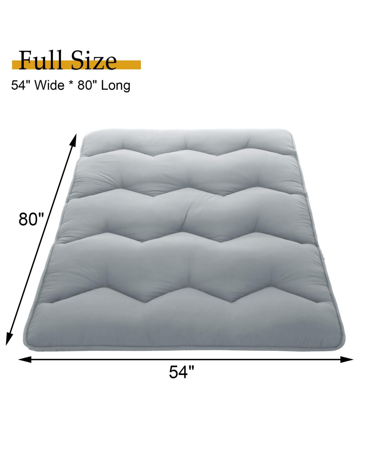 Caromio Futon Mattress Full Size, Floor Mattress Pad Portable Dorm Sleeping Pad, 54"x 80"