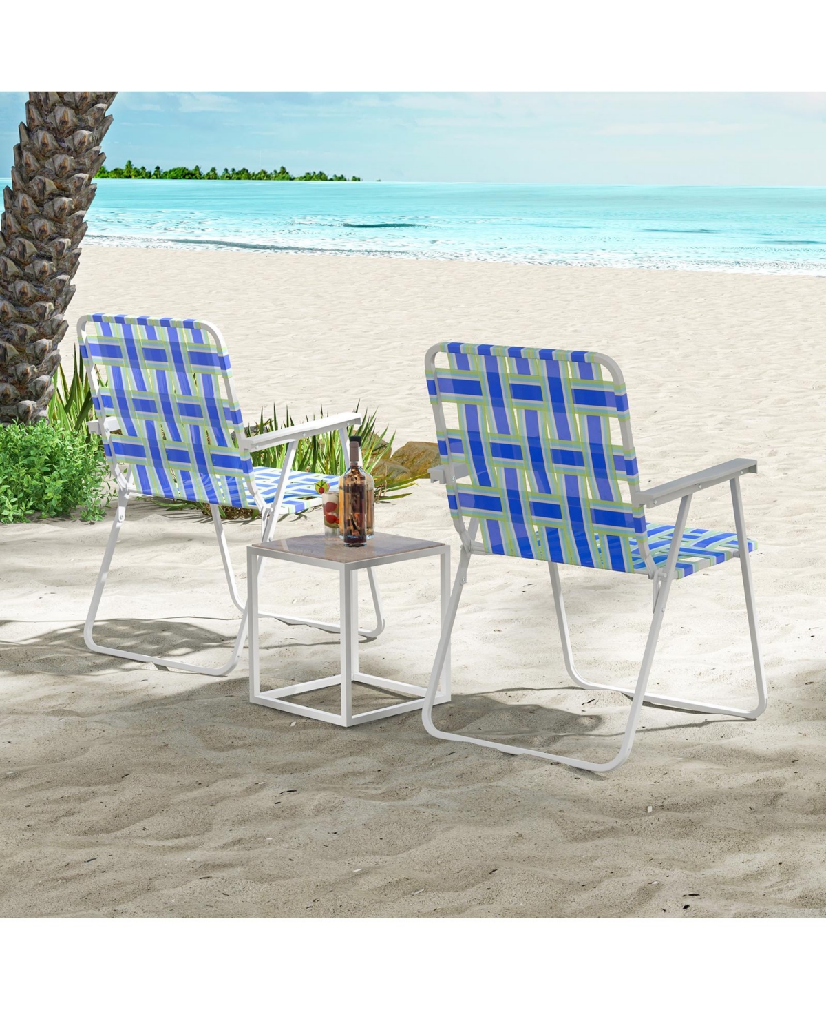 Slickblue Pieces Folding Beach Chair Camping Lawn Webbing