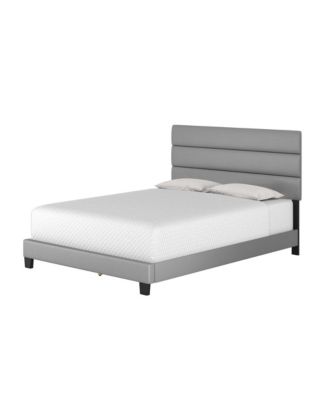 Piedmont Leatherette Upholstered Platform Bed Frame with Adjustable Headboard - No Box Spring Required