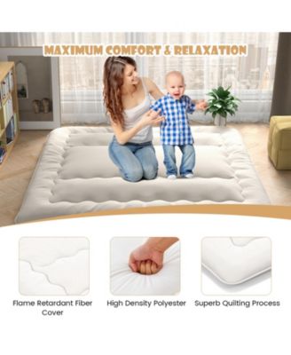 Futon Mattress Floor Sleeping Pad with Washable Cover