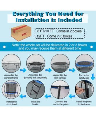 8 Feet ASTM Approved Recreational Trampoline with Ladder