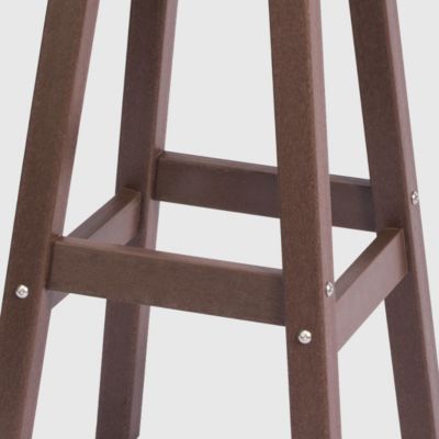 5-Piece HDPE Outdoor Patio Dining Bar Bistro Table Set with Bar Stools