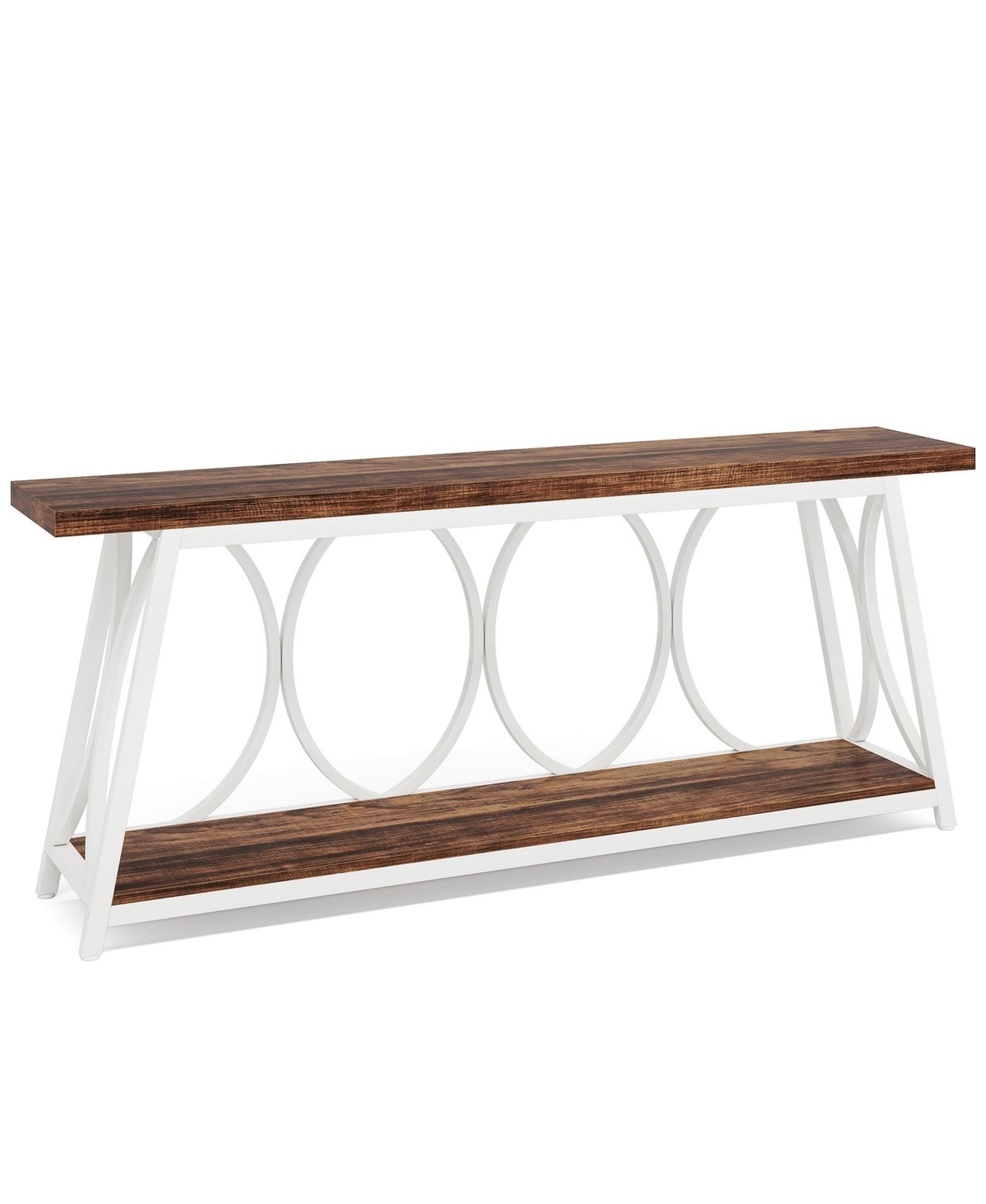 Tribesigns 70.9 inch Extra Long Console Table, Industrial Sofa Table Behind Couch with 2 Tier Storage Shelf, Narrow Entryway Hallway Accent Table for