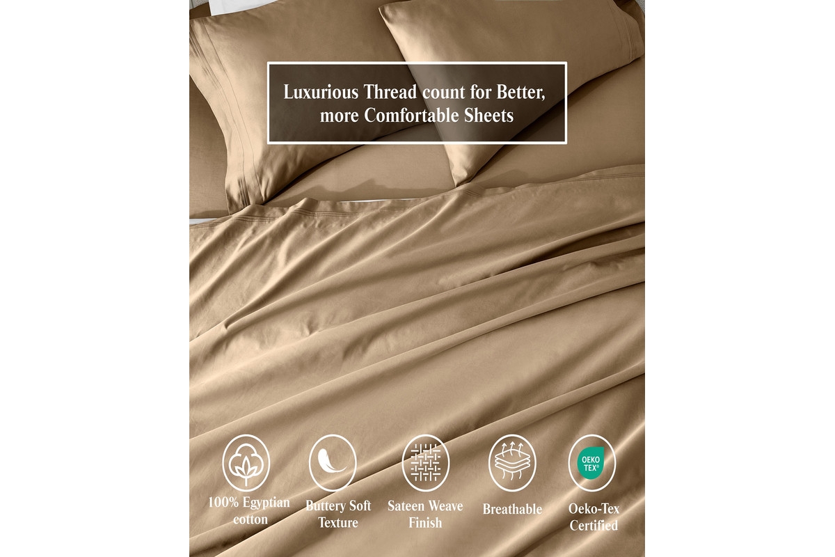 Superior Egyptian Cotton 650 Thread Count Solid Deep Pocket Sheet Set,