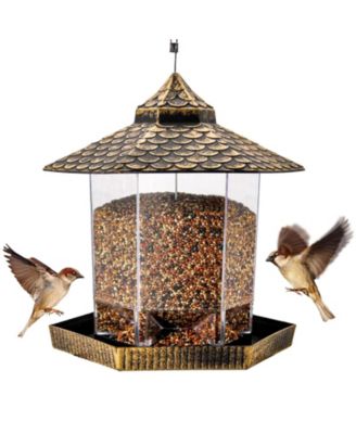 Gazebo Bird Feeder for Outdoor & Garden, Antique Finish