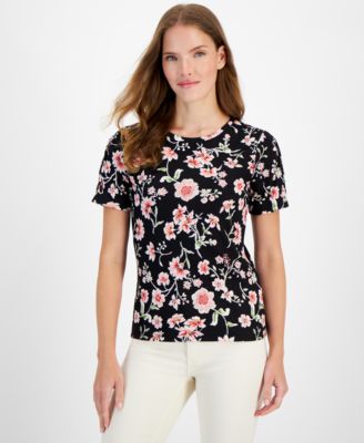 Nautica Jeans - Women's Floral Print Cotton T-Shirt
