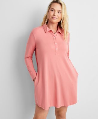 State of Day - Women's Fluid-Knit Collared Sleepshirt