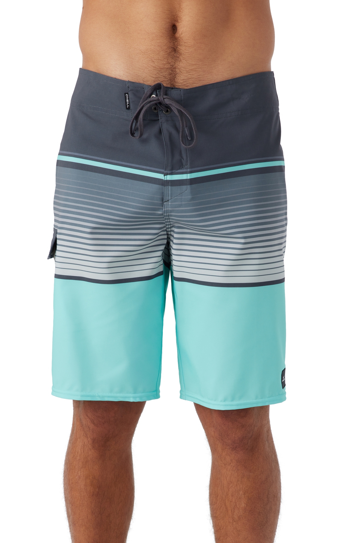 Shop O'neill Lennox Stripe 21" Boardshorts In Turquoise