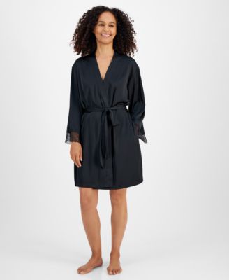 I.N.C. International Concepts - Women's Lace-Trim Satin Robe
