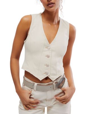 Free People - Women's Cotton Tate Sleeveless Denim Vest
