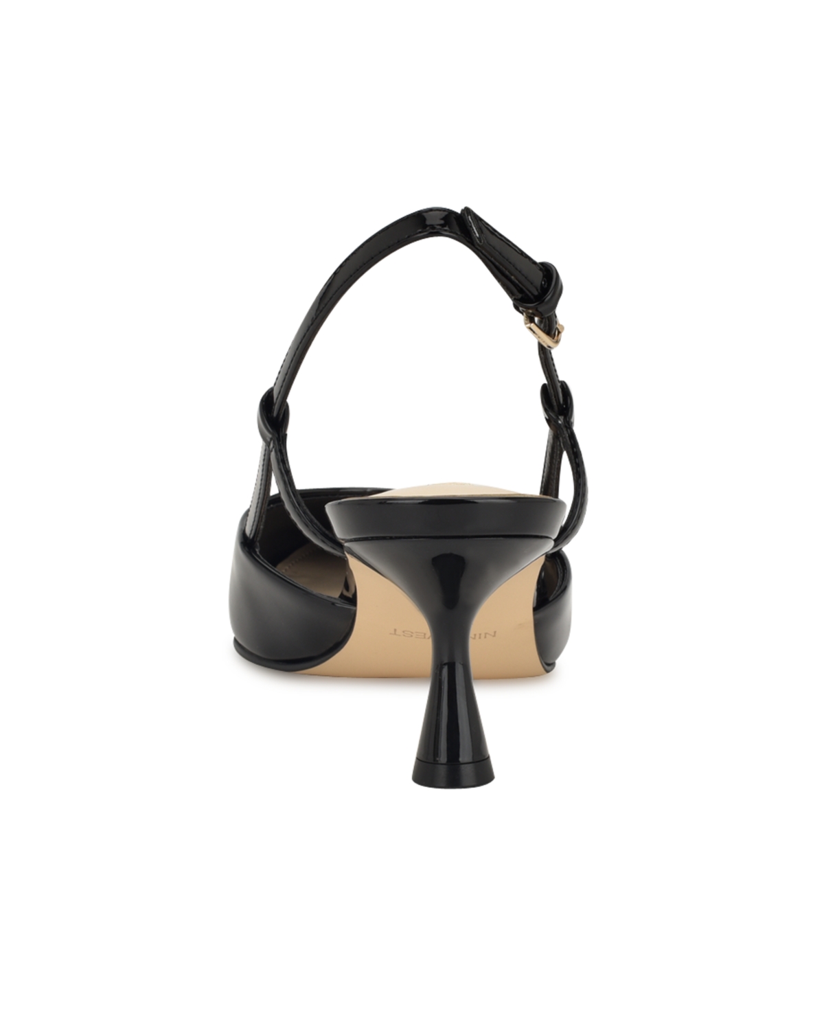 Shop Nine West Women's Rhonda Tapered Heel Slingback Pumps In Black Patent