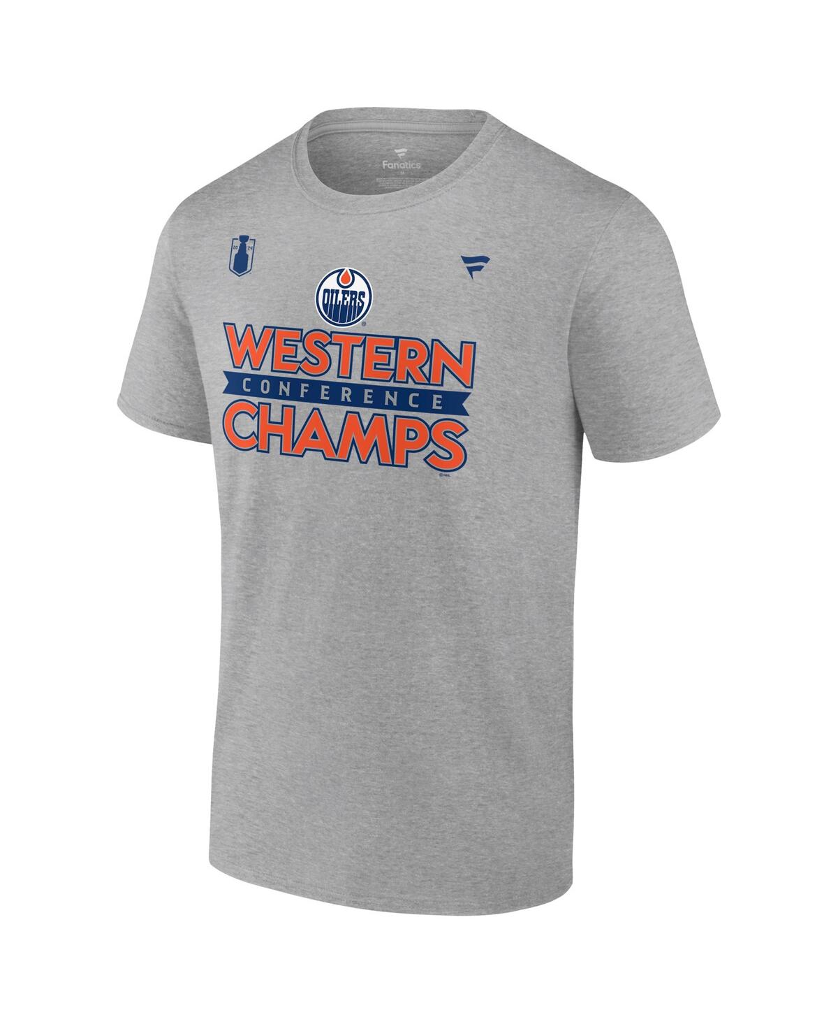 Fanatics Men'sEdmonton Oilers 2024 Western Conference Champions Locker Room T-Shirt - Steel