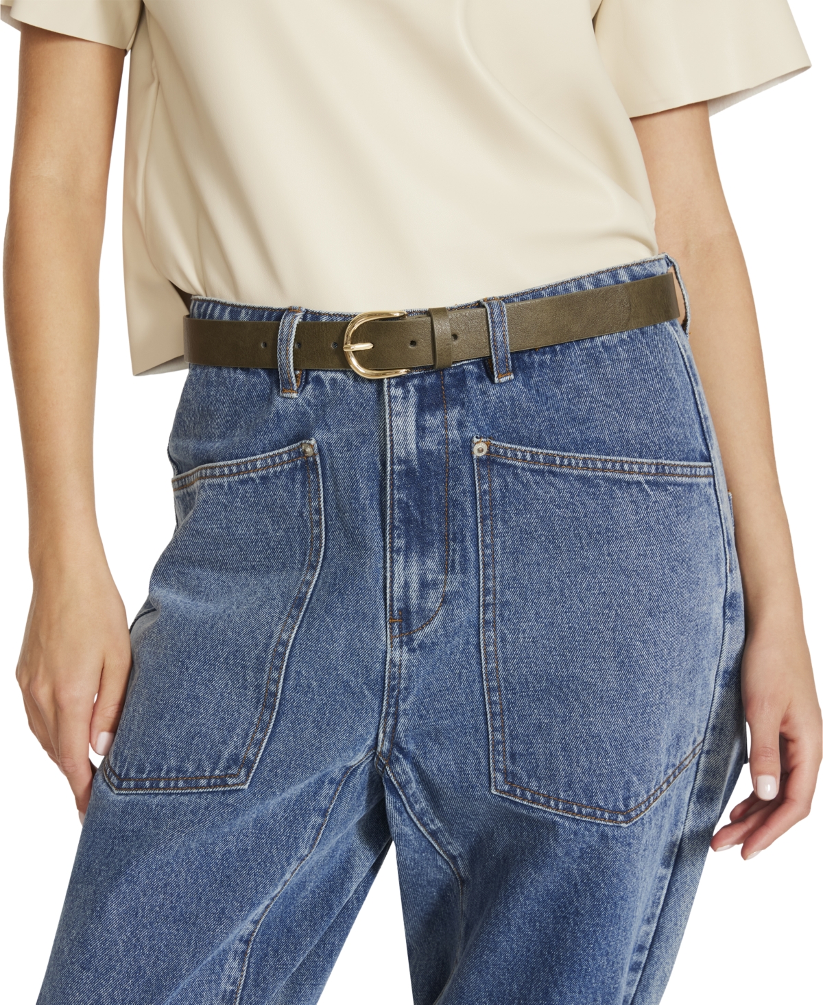 Steve Madden Women's 2-Pc. Faux-Leather Belt Set -black