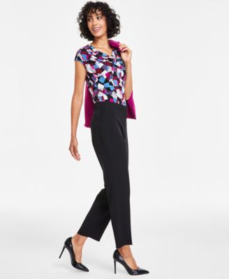 Women's Elastic Waist Slim-Fit Ankle Pant