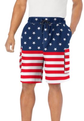 Big & Tall 8" Printed Cargo Swim Trunks