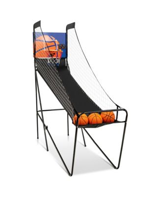 Foldable Single Shot Basketball Arcade Game W/Electronic Scorer 3 Basketballs