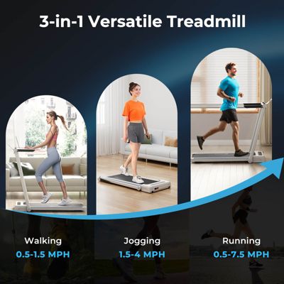 2.25HP 3-in-1 Folding Treadmill W/Table Speaker Remote Control