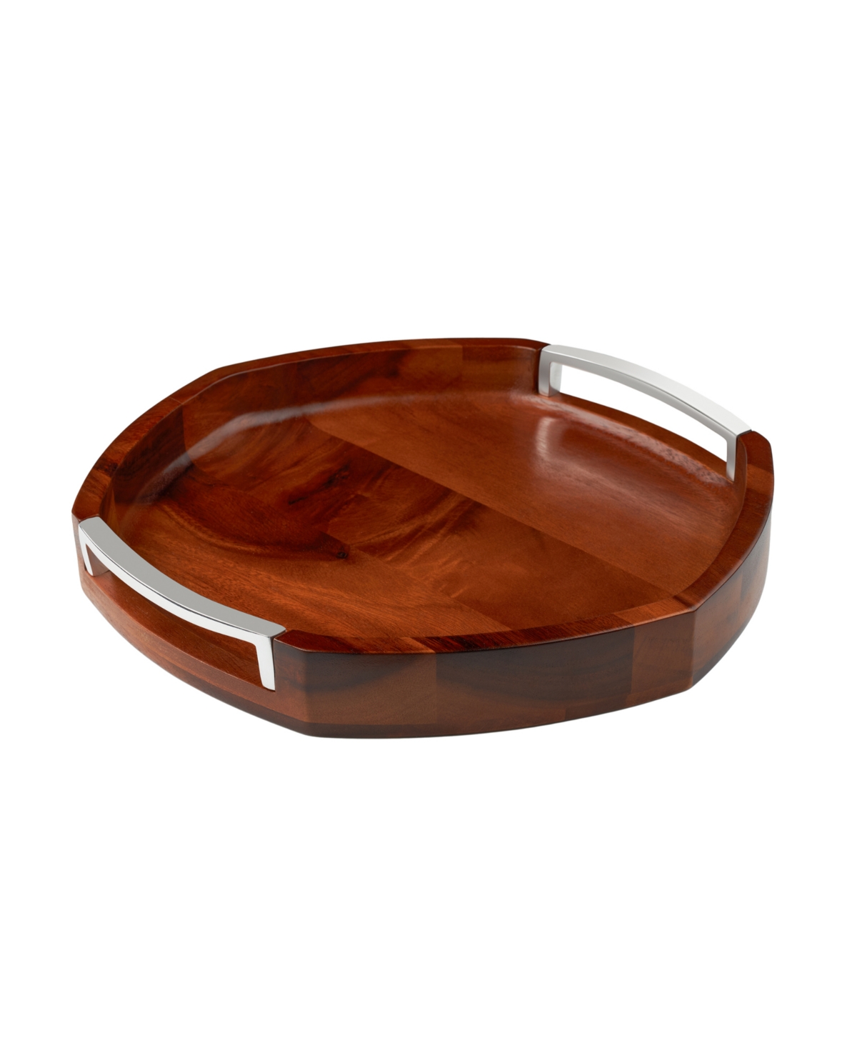 Nambe Rivet Handled Tray In Brown