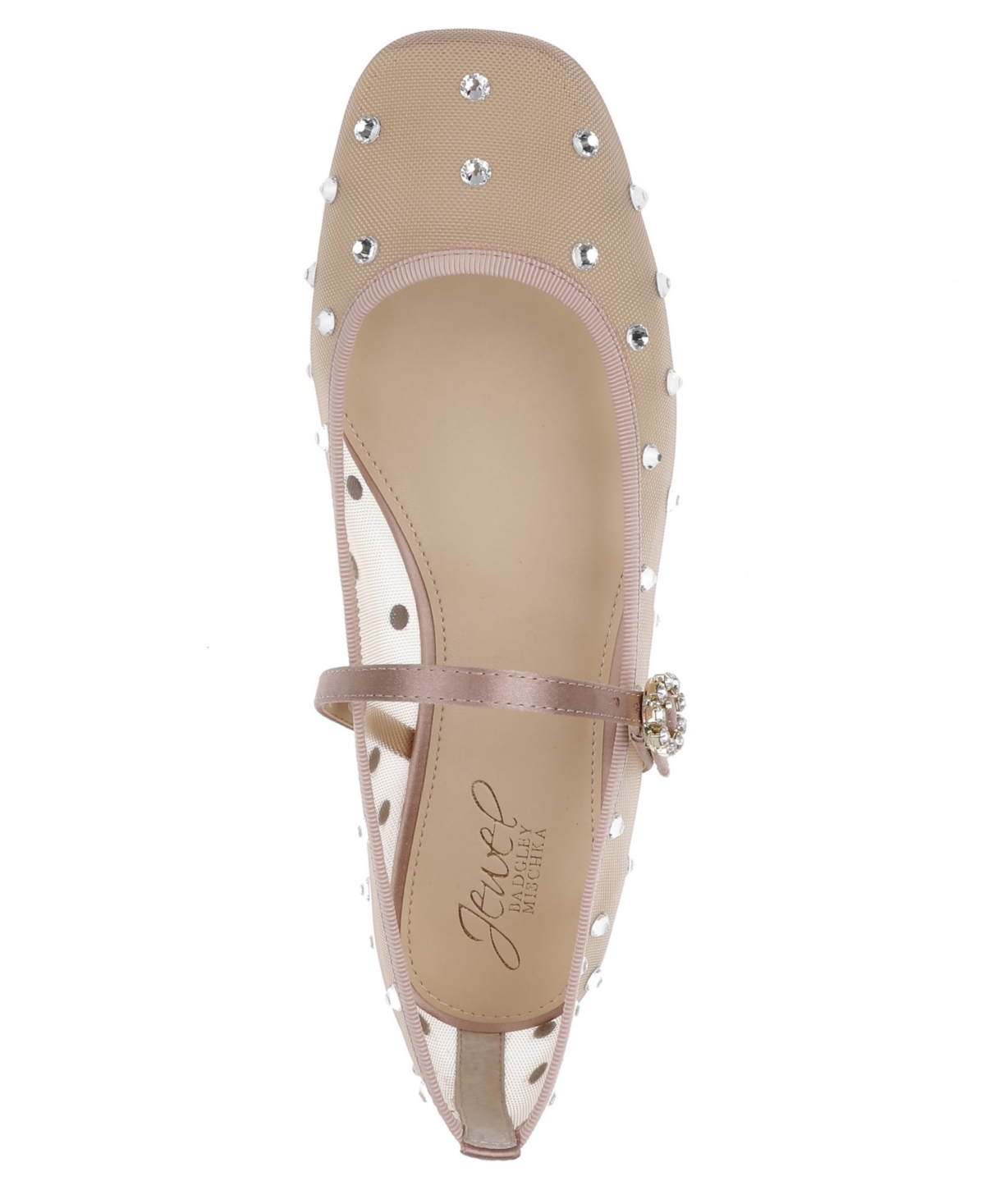 Jewel Badgley Mischka Kaya Ballerina Evening Flat In Silver Metallic Fabric