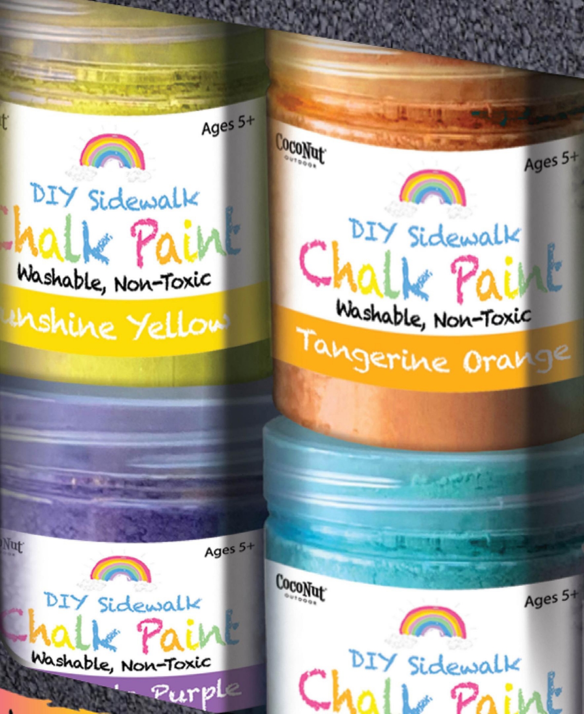 Coconut Outdoor Chalk Paint Set Diy Sidewalk Chalk Kit 6pk Refill In Multi