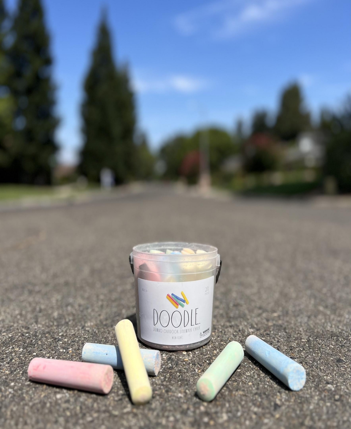 Coconut Outdoor Rae Dunn Draw. Doodle. Jumbo Sidewalk Chalk 2 Pack In Multi