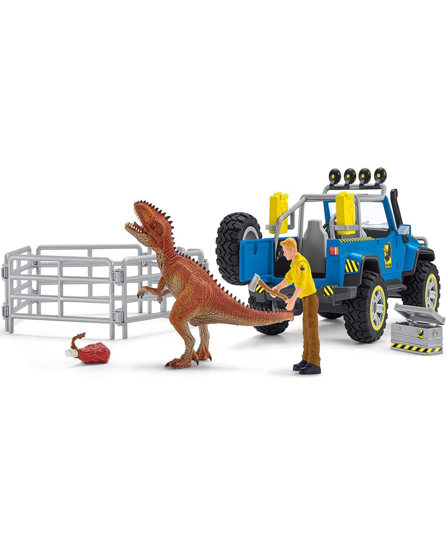 Детские фигурки Schleich Dinosaurs Off-Road Vehicle With Dino Outpost 14-Piece Playset, Ages 4+ — фото 6