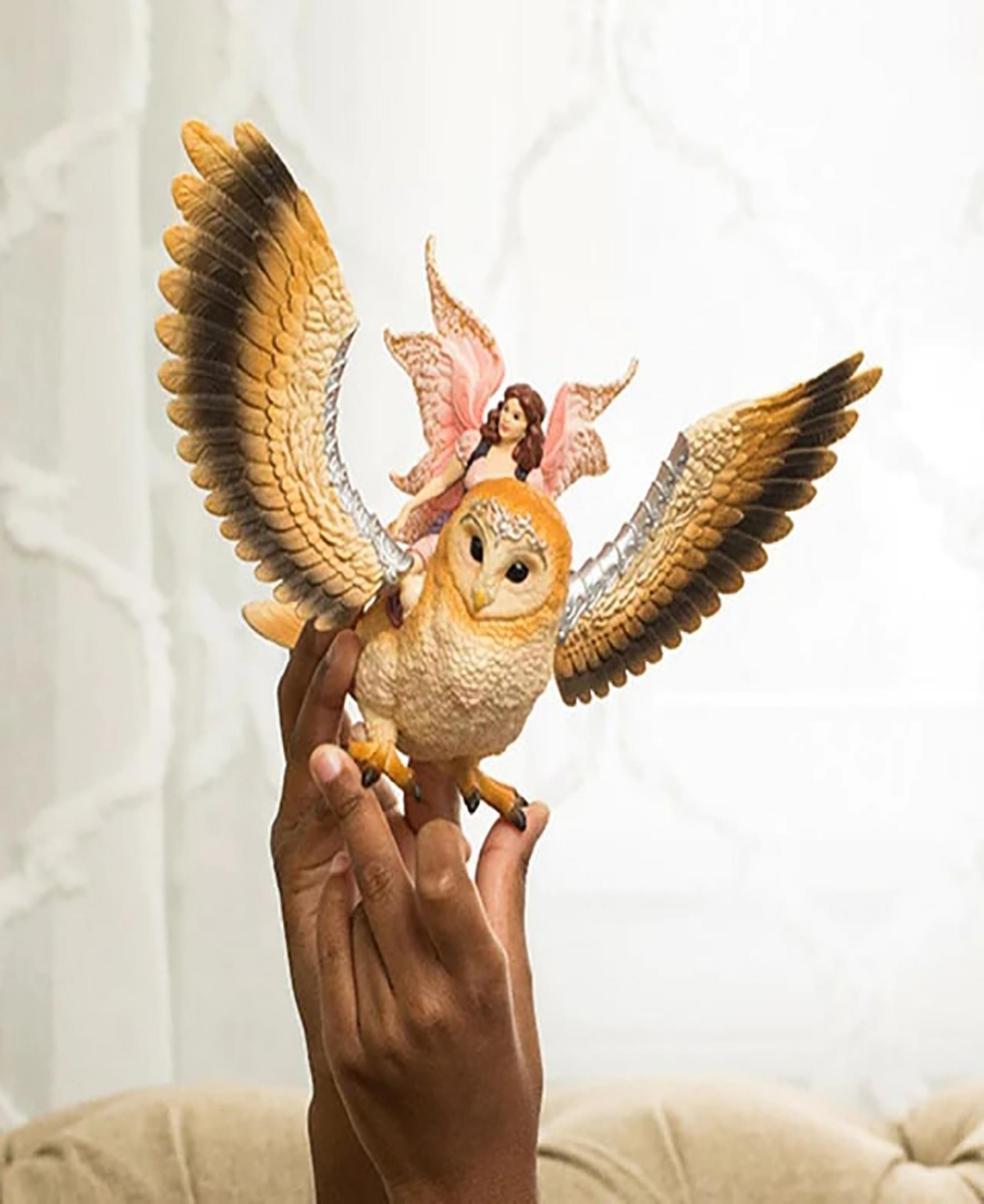 Schleich Bayala Fairy In Flight On Glam-owl Playset In Multi