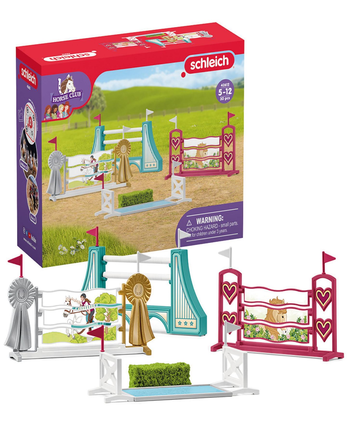 Детский игровой набор Schleich Horse Club Obstacle Course Accessories Playset — фото 5