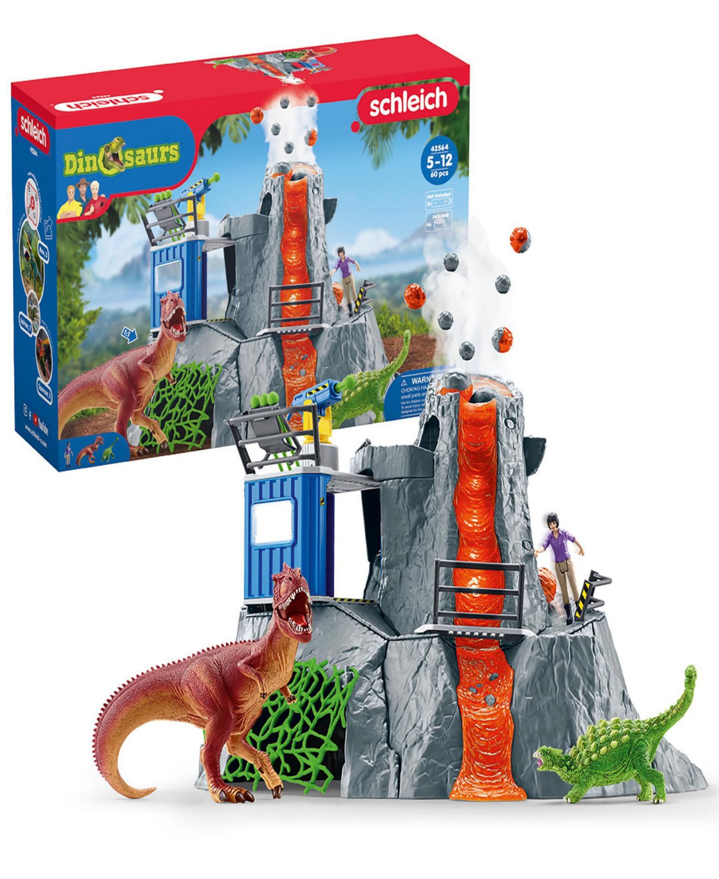 Детский игровой набор Schleich Dinosaurs Volcano Expedition Base Camp Playset — фото 9