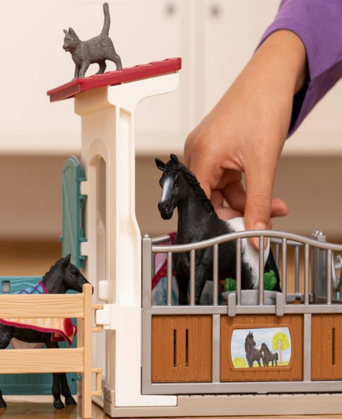 Schleich Horse Club Horse Box With Mare Foal Playset In Multi