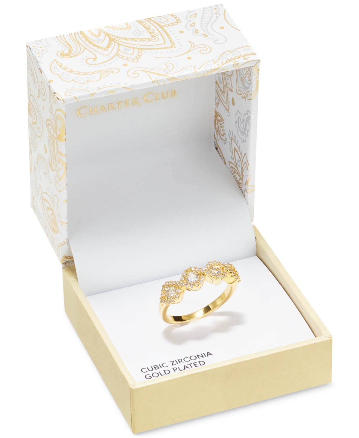 I.n.c. International ConceptsTone Cubic Zirconia Twist Ring, Created for Macy's - Gold