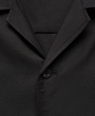 Men's Slim-Fit Linen-Blend Overshirt