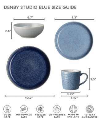Studio Blue Ridged Mugs, Set of 2