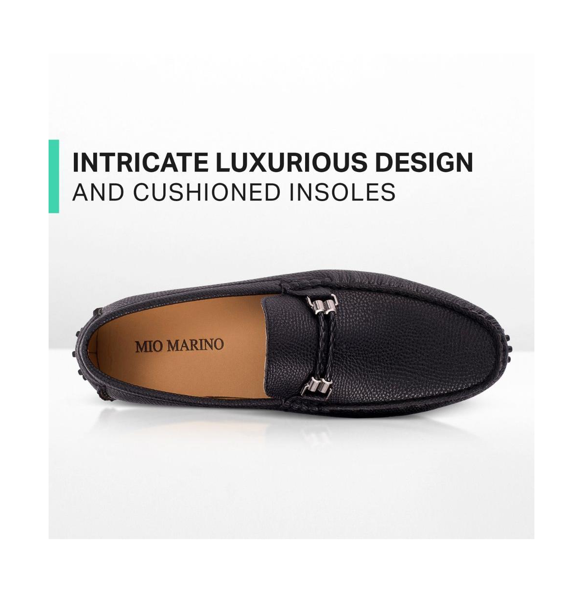 Mio Marino Men's Speckled Leather Casual Loafers